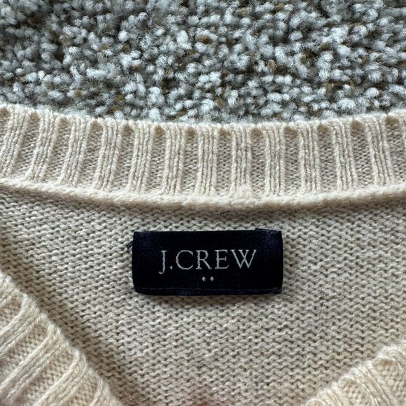 J Crew Sweater Mens Extra Large Beige Lambswool Pullover Knit Long Sleeve Adult - Picture 7 of 13